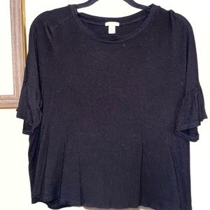 Short sleeve ruffle top